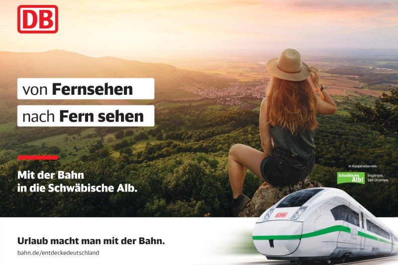 Von Fernsehen nach fern sehen - Plakatmotiv bei der Kampagne der Deutschen Bahn