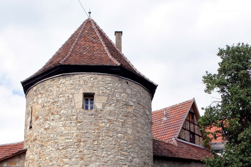 Der Blockturm in Nürtingen als Rest der Stadtmauer