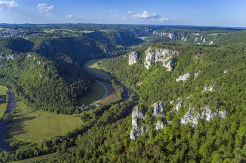 Blick auf das Obere Donautal im Süden der Schwäbischen Alb