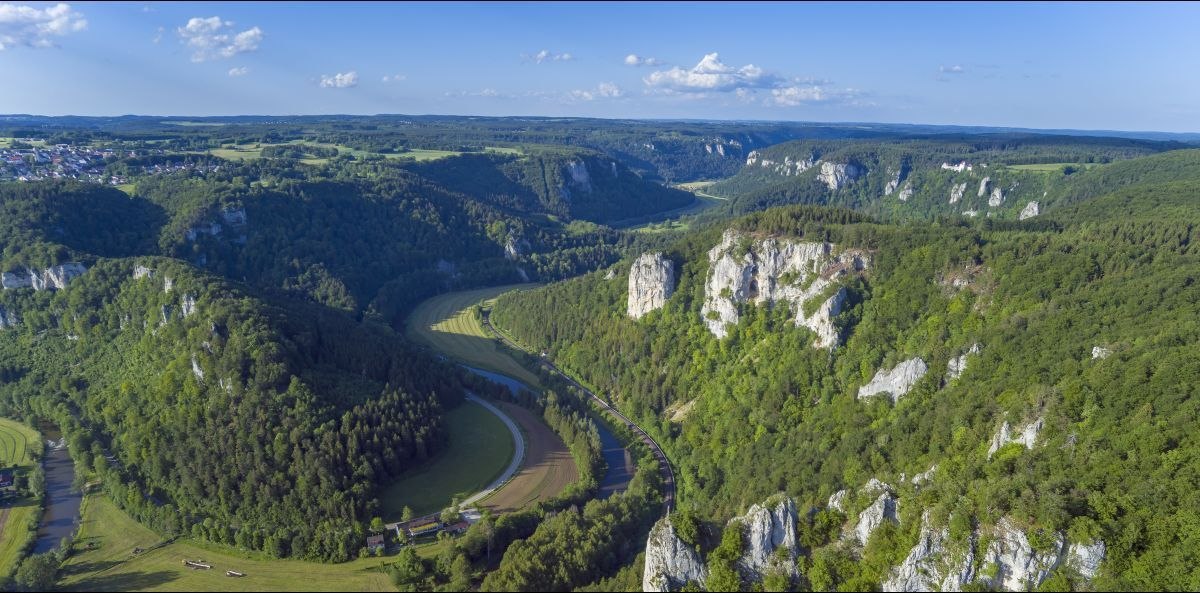Blick auf das Obere Donautal im Süden der Schwäbischen Alb