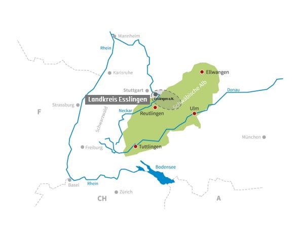 Karte LK Esslingen