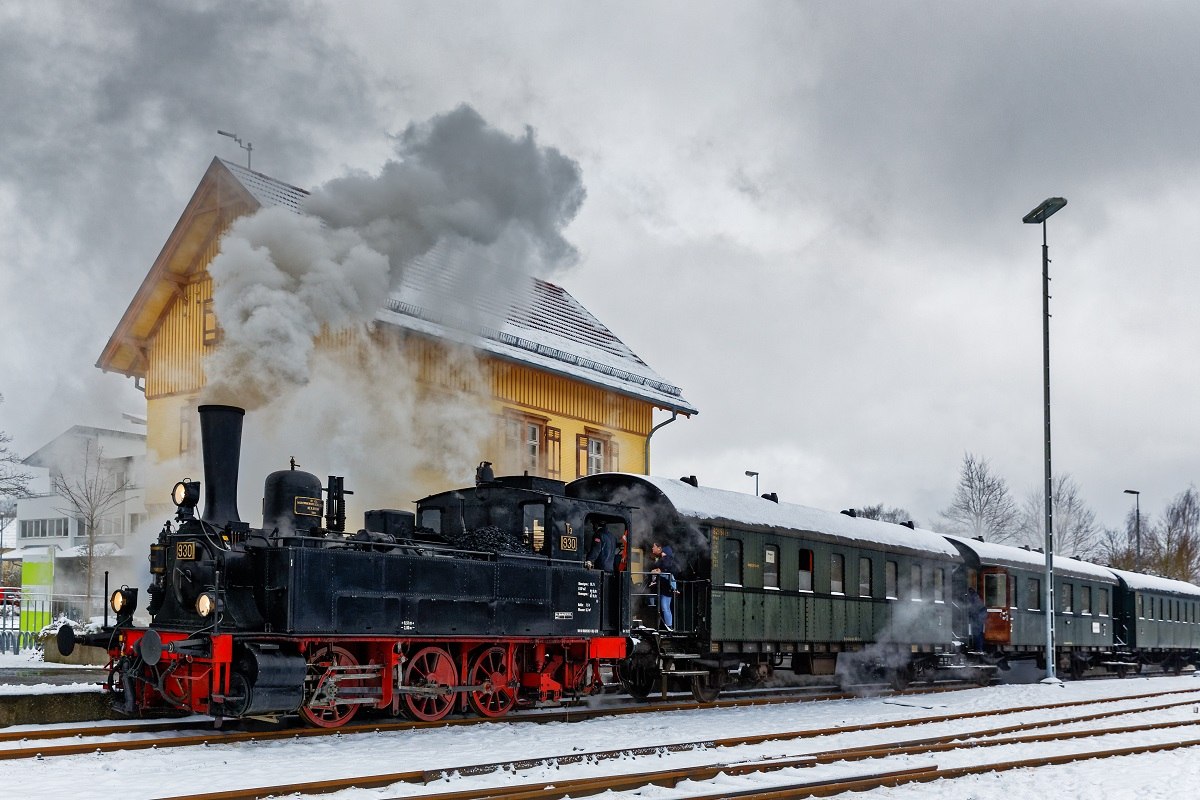 Schwäbische Alb Bahn im Winter
